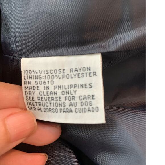 Kim Rogers vintage blue green plaid six button blazer size 10P - Picture 4 of 10